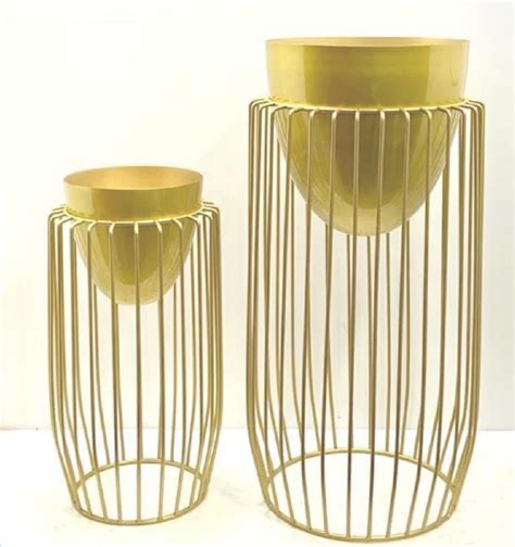 Metal Planters with Pots - Round Standee ( Set of 2) – Vibrance
