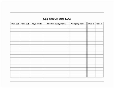 Printable Check In Check Out Sheet Template - Free Printable