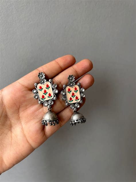 Agatti oxidised hand-painted earrings – ADAH BY LEESHA