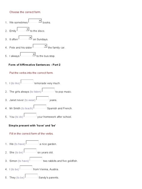Image result for Statments with Simple Present Practice
