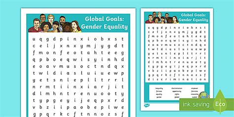 Gender Equality Word Search | Global Goals | Y3-6 | Twinkl