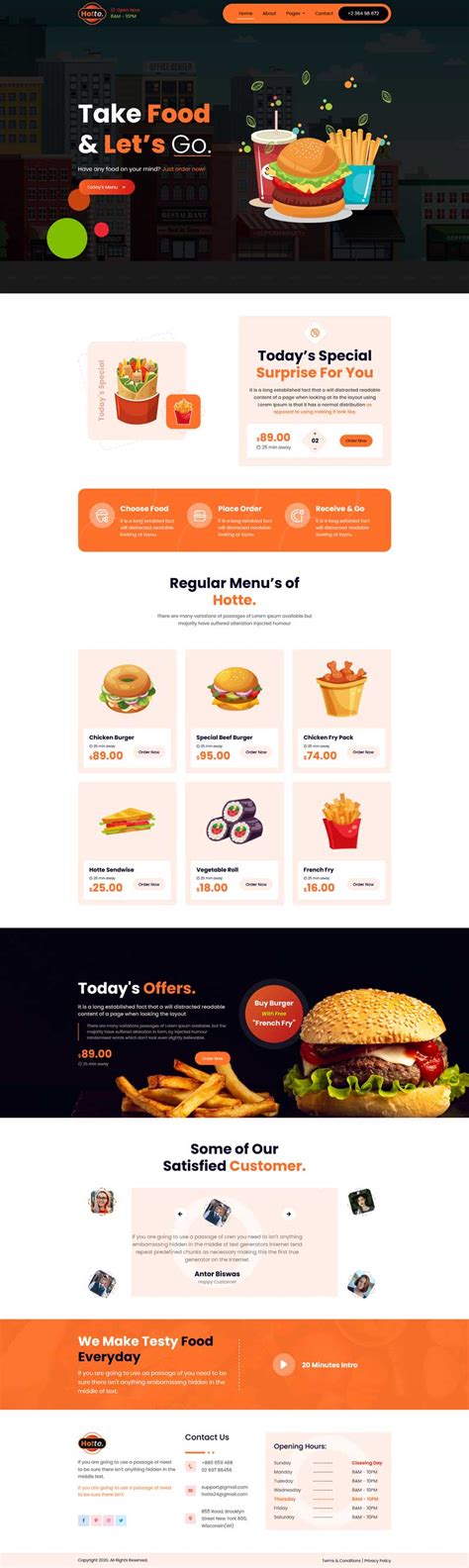 简单的外卖快餐食品展示网页模板 – 亿码酷站