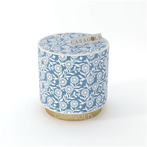 Inlay Drum Side Table with Base - Sunflower