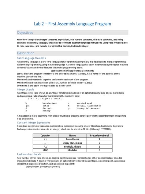 Sample of Assembly Language Programs with Explanation 的图像结果