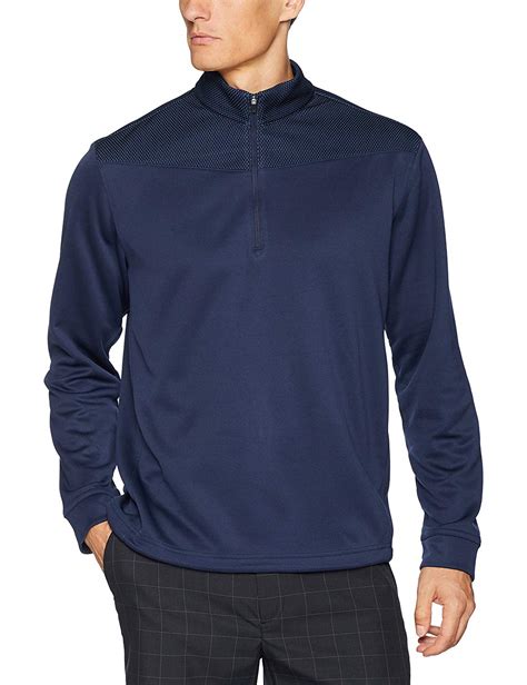 Greg Norman Mens Block Textured Mock Golf Sweaters