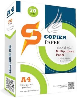 SPCP - Copier Paper | A4 Size | 70 GSM | 500 Sheets | White Paper, 1 ...