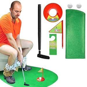 Novelty Place Toilet Golf Game Set - Practice Mini Golf in Any Restroom ...