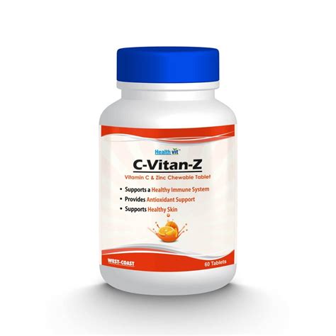Healthvit C-Vitan-Z Vitamin C & Zinc Chewable, 60 Tablets Price, Uses ...