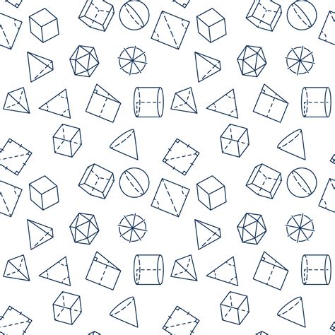 Geometric Shapes vector outline seamless pattern - Geometry and Math ...