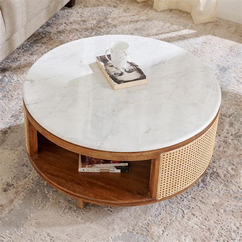 Buy Cane Connection NXT Marble Top Coffee Table - Brown from Home ...