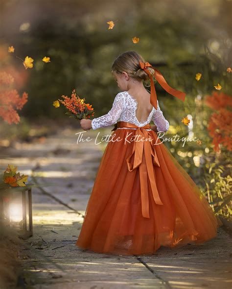 Burnt Orange Tulle Flower Girl Dress Rust Flower Girl Dress - Etsy UK