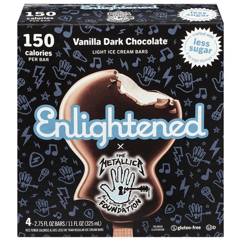Enlightened Ice Cream Bars, Vanilla Dark Chocolate, Light (2.75 fl oz ...
