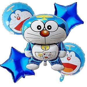 Decor Dazzle Doraemon Theme Foil Balloon Set – Pack of 5 | Blue Helium ...
