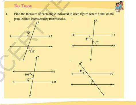 Find the measure of each angle in dicated in each figure where l and m ...