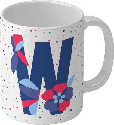 Buy GIFT BOX Ceramic Alphabet W Printed Coffee Mug, 325ml |White Online ...