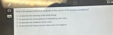 Solved: 31 32 40 01:4 What is the purpose of the first paragraph of ...