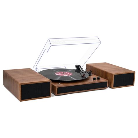 Mpk Bluetooth Turntable Vinyl Record Player With Hi Fi Bookshelf ...