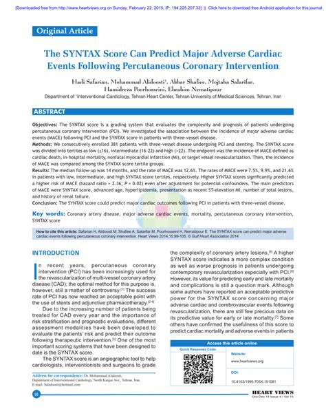 Image result for Syntax Score