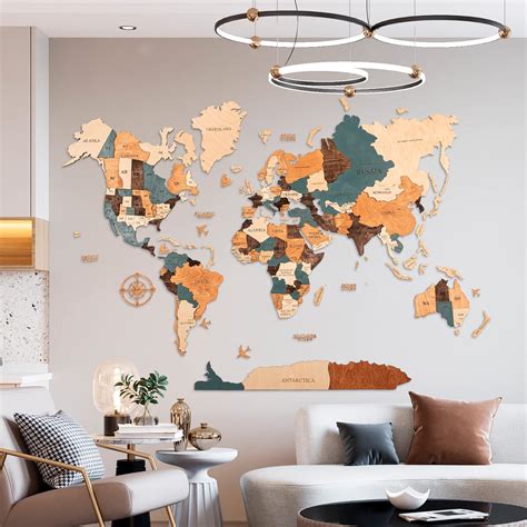 World map, World map wall art, World map wall decor, South Africa | Ubuy