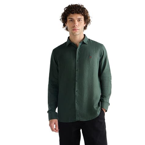 Journey East Pure Linen Plain Shirt for Men, Full Sleeves for Casual ...