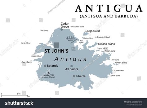 Antigua Island Map Antigua And Barbuda Caribbean Vacation Travel And