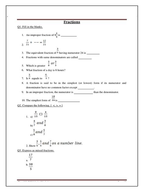 Image result for Math Problems Fractions Worksheet