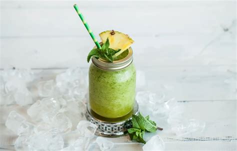 Wallpaper ice, drink, fruit, pineapple, mint, smoothies for mobile and ...