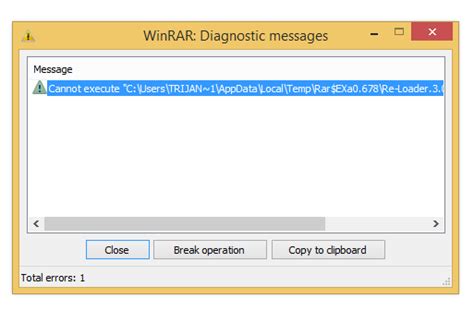 winRAR Error Cannot Execute 的图像结果