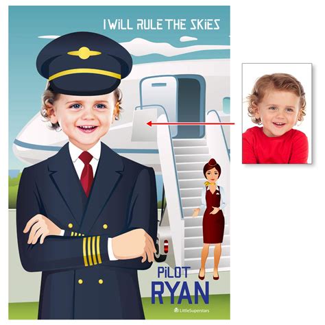 Personalised Pilot Poster with Your Child's Name & Face : Amazon.in