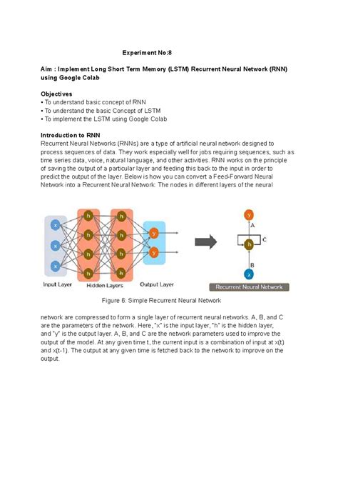 Dlexp 8 - Implementing LSTM RNN in Google Colab - Studocu