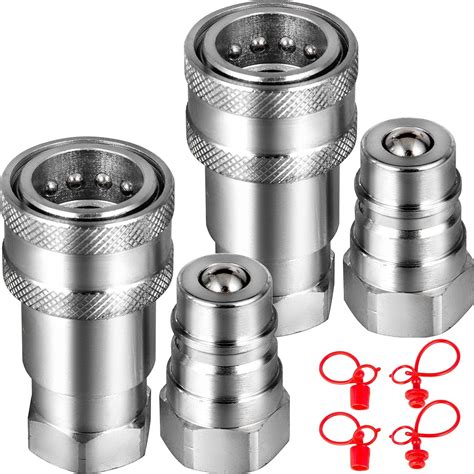 VEVOR Spherical Face Hydraulic Couplers 3/8" Body 3/8" NPT Thread, Skid ...