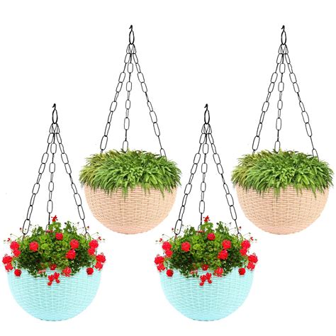 Kuber Industries Pack of 4 Hanging Flower Pot for Living Room, Home ...