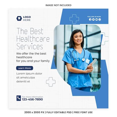 Promotional healthcare services social media post | Premium PSD