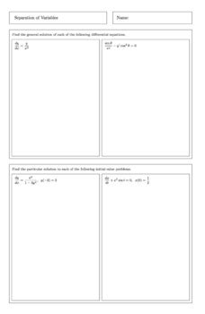 Image result for Calculus Separation of Variables