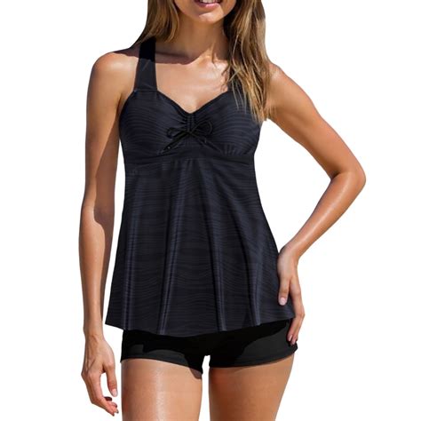 2 Piece Womens Tankini Bathing Suits Printed Quick Dry Modest Tankini ...