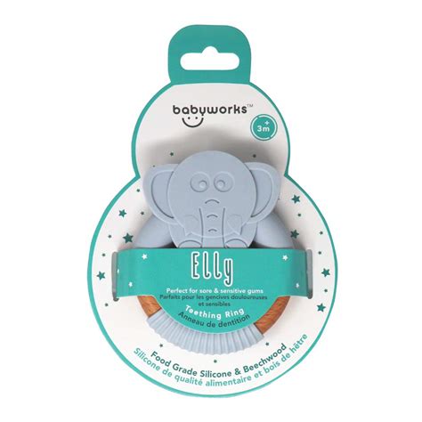 Buy Baby Works Silicone & Beechwood Teething Ring | 100% BPA Free & Non ...