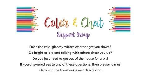 Color & Chat Support Group, Come, Talk Inc., Irwin, 13 February 2024 ...