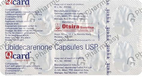 Buy Qcard 100 MG Capsule (10) Online at Flat 15% OFF | PharmEasy