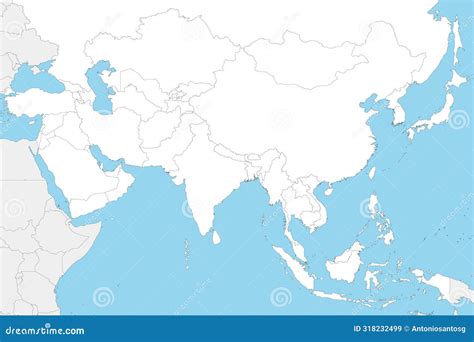 Blank Asia Map