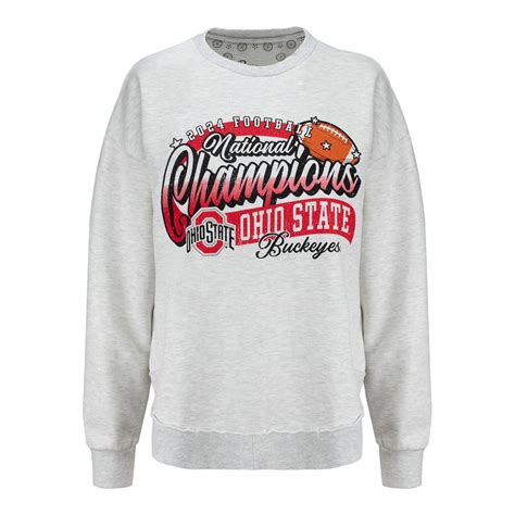 Ladies Ohio State Buckeyes Pressbox National Champs Crewneck Sweatshir ...