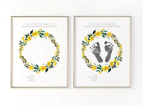 Newborn Footprint Newborn Baby Stats Baby's Footprint - Etsy