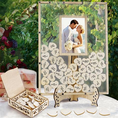 Amazon.com: Beeveer 80 Pcs Wedding Guest Book Alternative Wooden Block ...