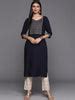 Buy Navy Blue Yoke Design Rayon Straight Kurta Online at Rs.807 | Libas