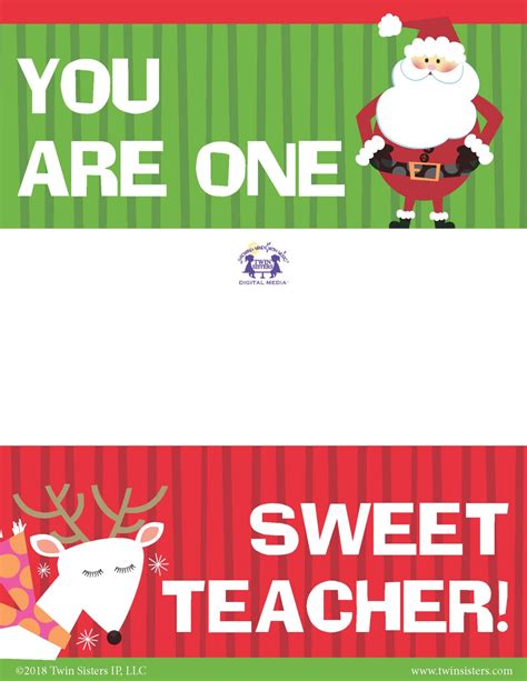 Thank You Teacher Gift Certificate (Christmas Pine Tree) - Twin Sisters