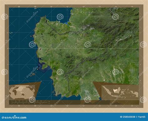 Kalimantan Barat, Indonesia. Low-res Satellite. Major Cities Stock Illustration - Illustration ...