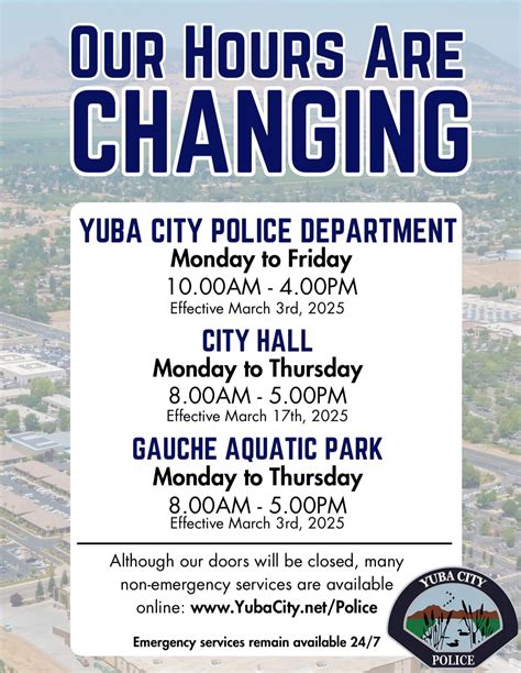 🚨Effective Monday March 3rd,... - Yuba City Police Department | Facebook