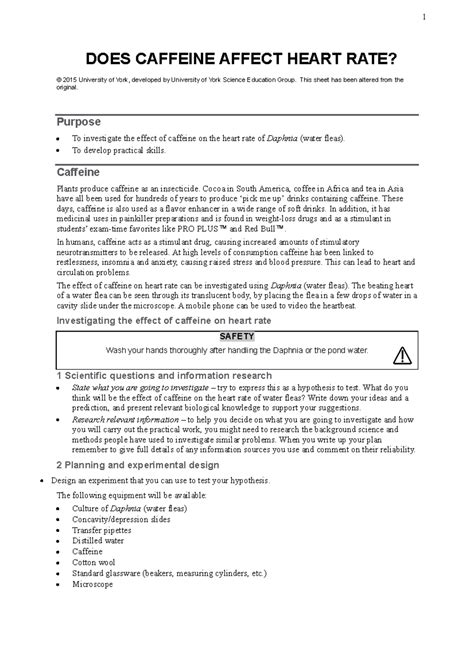 How Caffeine Affects Daphnia Heart Rate: A Lab Experiment Guide