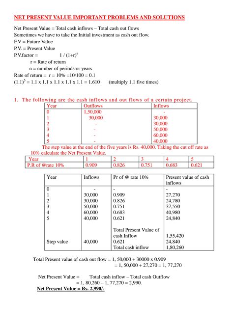 Net Present Value Example Problems 的图像结果