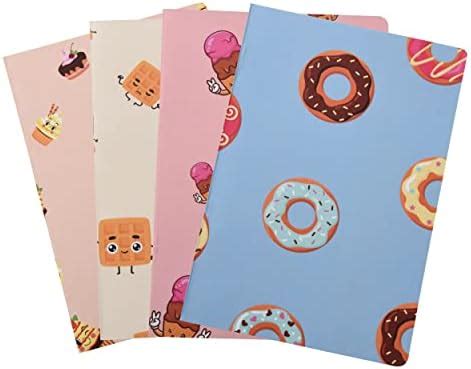 Papboo A5 Handy, Easy to Carry Unruled, Plain Cute Floral Set of 4 for ...