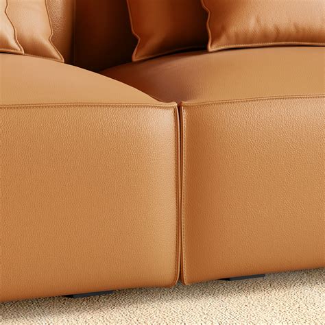 Buy Mills Half Leather 3-Seater Sofa with Ottoman from Home Centre at ...
